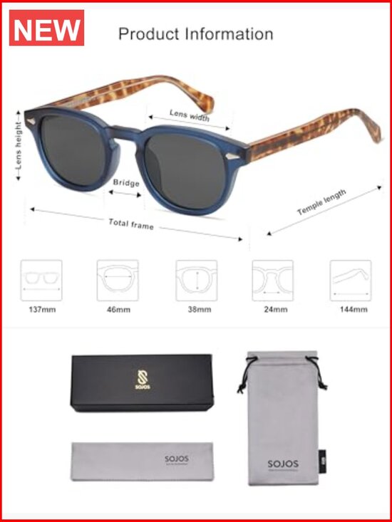 Retro Small Round Sunglasses with UV400 Protection Spring Hinges main image 5